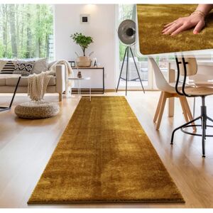 Paco Home - Alfombra amarilla de pelo corto 80x300 cm Paco Home - Alfombra amarilla de pelo corto 80x300 cm