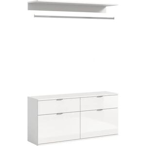 Sconto Garderoben-Set 3-tlg Weiß - Kleiderständer & Kommode Sconto Garderoben-Set 3-tlg Weiß - Kleiderständer & Kommode