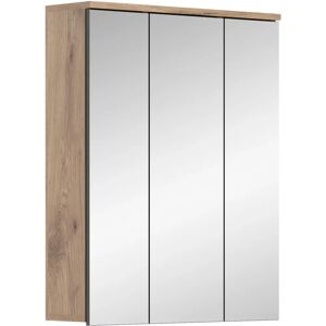 Xonox Home, Spiegelschrank Mason - Nox Eiche, 3-türig, 60x77 cm Xonox Home, Spiegelschrank Mason - Nox Eiche, 3-türig, 60x77 cm