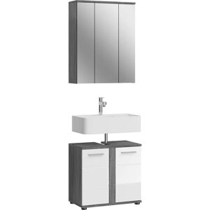 Blake Høyglans hvitt og grå bademøbelsett - 64x191x34cm Blake Høyglans hvitt og grå bademøbelsett - 64x191x34cm