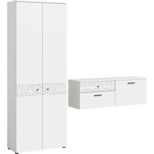 Sconto Bílá Šatní Skříň + Háky - Sada na šatnu Sconto Bílá Šatní Skříň + Háky - Sada na šatnu