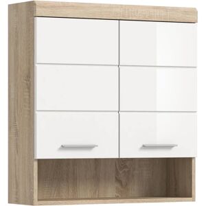 Wandkast Schloonsee - 74cm Breedte - Modern Witte MDF Opbergmeubel Wandkast Schloonsee - 74cm Breedte - Modern Witte MDF Opbergmeubel