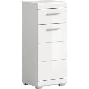 Witte badkamerkast Höffner - 37cm breed, 1 deur, 1 lade, 2 vakken - Badmeubel Witte badkamerkast Höffner - 37cm breed, 1 deur, 1 lade, 2 vakken - Badmeubel