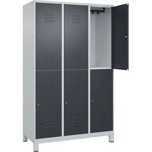 Dulap dublu C+P - 3 compartimente, gri deschis / gri - Dulap Dulap dublu C+P - 3 compartimente, gri deschis / gri - Dulap