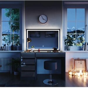 Vicco toeletta Sherry antracite lucido con specchio LED e sgabello Vicco toeletta Sherry antracite lucido con specchio LED e sgabello