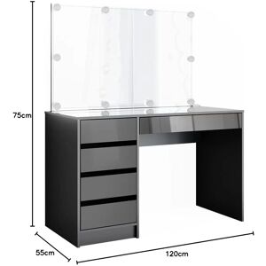 Vicco Sherry Antrazit Hochglanz Kommode mit LED-Beleuchtung Vicco Sherry Antrazit Hochglanz Kommode mit LED-Beleuchtung