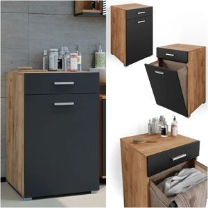 Armario de ropa sucia Vicco - Antracite-Goldkraft - Mueble de baño Armario de ropa sucia Vicco - Antracite-Goldkraft - Mueble de baño