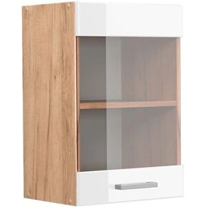 Vicco Armadio Cucina con Vetro R-Line, Bianco - 40cm Vicco Armadio Cucina con Vetro R-Line, Bianco - 40cm