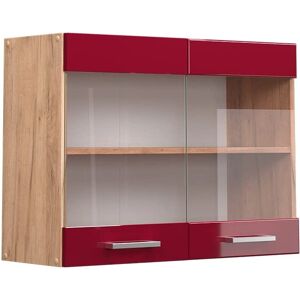 Vicco Armoire de cuisine en verre R-Line - 80cm, Bordeaux rouge, Brillance - Publicité Vicco Armoire de cuisine en verre R-Line - 80cm, Bordeaux rouge, Brillance - Publicité