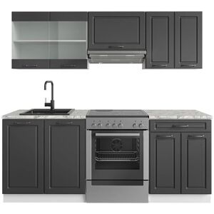 Vicco - Gabinete de cocina R-Line - 200cm, Antracita/blanco Vicco - Gabinete de cocina R-Line - 200cm, Antracita/blanco
