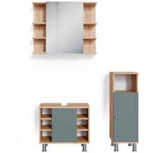 Vicco - Juego de muebles de baño Fynn Verde 3 piezas - Muebles de baño Vicco - Juego de muebles de baño Fynn Verde 3 piezas - Muebles de baño