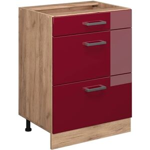 Gabinete de cocina Vicco R-Line - 60cm, Rojo Burdeos, Altura ajustable, Acabado moderno Gabinete de cocina Vicco R-Line - 60cm, Rojo Burdeos, Altura ajustable, Acabado moderno