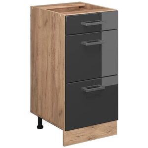 Vicco Modelo R-Line Mueble bajo de cocina - Antracita alto brillo / Roble dorado Vicco Modelo R-Line Mueble bajo de cocina - Antracita alto brillo / Roble dorado