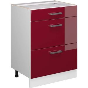 Vicco Mueble Bajo de Cocina R-Line - Rojo Burdeos Alto Brillo, 60cm Vicco Mueble Bajo de Cocina R-Line - Rojo Burdeos Alto Brillo, 60cm