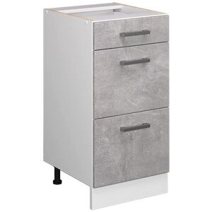 Meuble bas de cuisine Vicco - Béton/Blanc - 40cm - Modules ajustables - Publicité Meuble bas de cuisine Vicco - Béton/Blanc - 40cm - Modules ajustables - Publicité