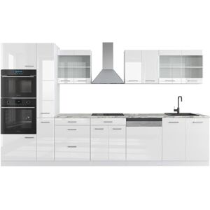 Vicco Mueble de Cocina 350cm Blanco Alto Brillo - Muebles de Cocina Vicco Mueble de Cocina 350cm Blanco Alto Brillo - Muebles de Cocina