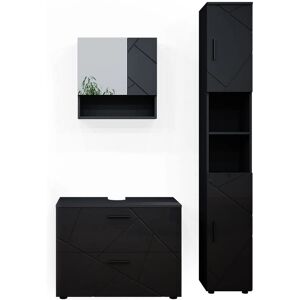 Vicco Irma Antrazit Hochglanz Badezimmer-Set - 3 Teile Vicco Irma Antrazit Hochglanz Badezimmer-Set - 3 Teile