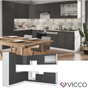 Vicco Cocina Esquinera - Antracita-Oro/Blanco, 227x60 cm Vicco Cocina Esquinera - Antracita-Oro/Blanco, 227x60 cm