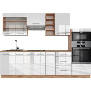 Vicco Mueble de Cocina Fame-Line 280cm - Blanco Brillante / Roble Dorado Vicco Mueble de Cocina Fame-Line 280cm - Blanco Brillante / Roble Dorado