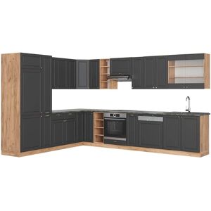 Vicco - Eckküche Fame-Line, Anthrazit/Landhaus Eiche Gold - Eckschrank Küche Vicco - Eckküche Fame-Line, Anthrazit/Landhaus Eiche Gold - Eckschrank Küche