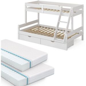 Vitalispa Everest Litera Blanca 120x200 / 80x200 cm con 2 colchones y 2 cajones Vitalispa Everest Litera Blanca 120x200 / 80x200 cm con 2 colchones y 2 cajones