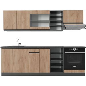 Vicco - Mueble de cocina R-Line - Oro power roble/antracita - 240cm Vicco - Mueble de cocina R-Line - Oro power roble/antracita - 240cm
