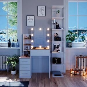 Vicco Weiß/Sonoma LED Schminktisch - Frisiertisch Vicco Weiß/Sonoma LED Schminktisch - Frisiertisch