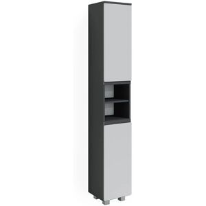 Armoire de salle de bain Vicco J-Shape - Blanc - 30x190 cm - Publicité Armoire de salle de bain Vicco J-Shape - Blanc - 30x190 cm - Publicité