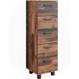 Armoire de salle de bain Vicco Ilias Chêne rustique - 30x95cm 5 tiroirs - Publicité Armoire de salle de bain Vicco Ilias Chêne rustique - 30x95cm 5 tiroirs - Publicité