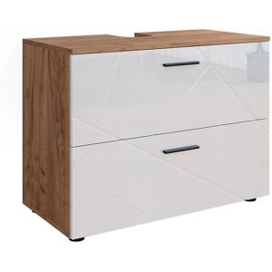 Vicco Mobile da bagno Irma - Mensole regolabili, Bianco e Rovere Vicco Mobile da bagno Irma - Mensole regolabili, Bianco e Rovere