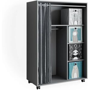 Armario de ropa Vicco - Gris, 100x146.6 cm, con cajas plegables Armario de ropa Vicco - Gris, 100x146.6 cm, con cajas plegables