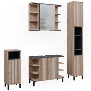 Conjunto de muebles de baño Vicco Sonoma/Antracita - Muebles de baño Conjunto de muebles de baño Vicco Sonoma/Antracita - Muebles de baño