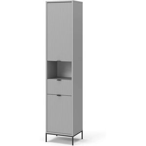 Armario de baño Eliza Gris - 40x190 cm, 3 puertas y cajón Armario de baño Eliza Gris - 40x190 cm, 3 puertas y cajón