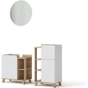 Conjunto de muebles de baño Vicco Sonoma/Blanco - 3 piezas Conjunto de muebles de baño Vicco Sonoma/Blanco - 3 piezas