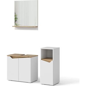 Conjunto de muebles de baño Vicco Marelle Blanco/Roble artesanal - Conjunto de muebles de baño Conjunto de muebles de baño Vicco Marelle Blanco/Roble artesanal - Conjunto de muebles de baño
