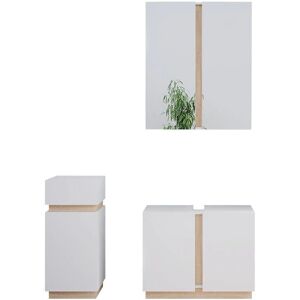 Conjunto de muebles de baño Vicco Gloria - Blanco/Sonoma - 3 piezas Conjunto de muebles de baño Vicco Gloria - Blanco/Sonoma - 3 piezas