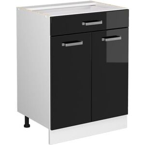 Gabinete base de cocina Vicco R-Line - Negro brillo intenso, 60cm, Cajón Gabinete base de cocina Vicco R-Line - Negro brillo intenso, 60cm, Cajón