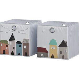 Vicco Caja Plegable - Motivo Urbano, 30x30cm - Caja de almacenaje Vicco Caja Plegable - Motivo Urbano, 30x30cm - Caja de almacenaje