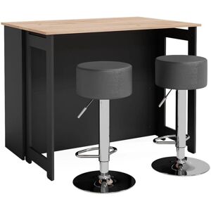Vicco - Conjunto de mesa de bar Dominic - Roble dorado/Antracita - 116x37cm Vicco - Conjunto de mesa de bar Dominic - Roble dorado/Antracita - 116x37cm