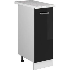 Mueble bajo universal Vicco R-Line - Negro brillo / Blanco - Armario de muebles Mueble bajo universal Vicco R-Line - Negro brillo / Blanco - Armario de muebles