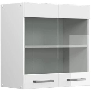 Gabinete de Pared Vicco R-Line - Blanco Alto Brillo, 60cm con Puertas de Cristal Gabinete de Pared Vicco R-Line - Blanco Alto Brillo, 60cm con Puertas de Cristal