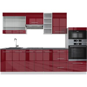 Vicco - Mueble de cocina Fame-Line, Burdeos brillo intenso/blanco, 280 cm - Muebles de cocina Vicco - Mueble de cocina Fame-Line, Burdeos brillo intenso/blanco, 280 cm - Muebles de cocina
