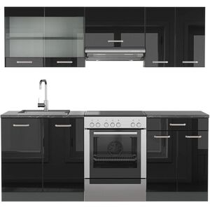 Gabinete de cocina Vicco - Antracita, Brillo alto, 200cm Gabinete de cocina Vicco - Antracita, Brillo alto, 200cm