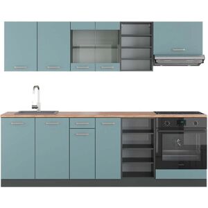 Vicco Mueble de Cocina R-Line - Azul-cinza/antracita - 240cm Vicco Mueble de Cocina R-Line - Azul-cinza/antracita - 240cm