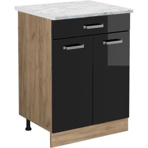 Vicco - Armario de cocina R-Line - Negro brillo intenso - 60cm Vicco - Armario de cocina R-Line - Negro brillo intenso - 60cm