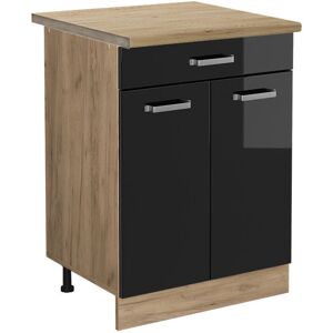 Gabinete inferior de cocina Vicco ET - Negro brillo, 60cm Gabinete inferior de cocina Vicco ET - Negro brillo, 60cm