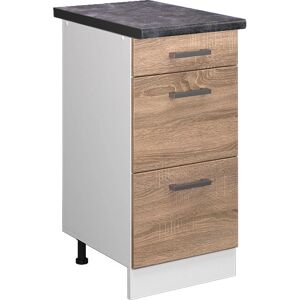 Gabinete base de cocina Vicco Sonoma/Blanco - 40cm, ajustable, R-Line Gabinete base de cocina Vicco Sonoma/Blanco - 40cm, ajustable, R-Line