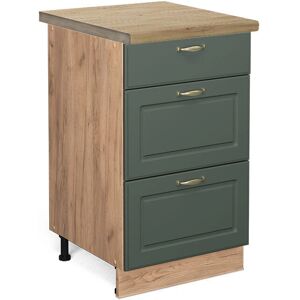 Vicco Modelo Fame-Line Gabinete Bajo de Cocina - Verde Dorado Campestre - 50cm Vicco Modelo Fame-Line Gabinete Bajo de Cocina - Verde Dorado Campestre - 50cm