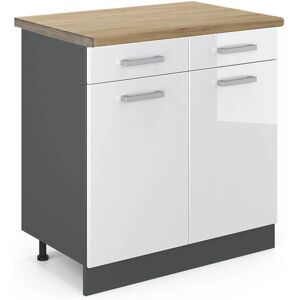 Armario de cocina Vicco R-Line - 80cm Blanco Brillo/Antracita Armario de cocina Vicco R-Line - 80cm Blanco Brillo/Antracita