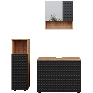 Conjunto de Muebles de Baño Vicco Irma - 3 Piezas, Roble Dorado, Armario Central Conjunto de Muebles de Baño Vicco Irma - 3 Piezas, Roble Dorado, Armario Central